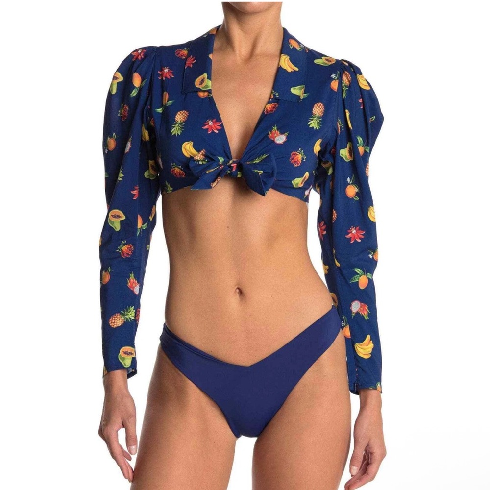 NWT WeWoreWhat Bisou Top Fruit Blue Depth
